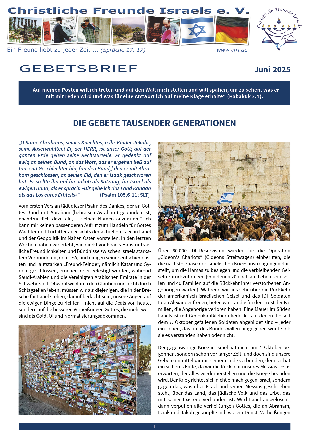 Gebetsbrief