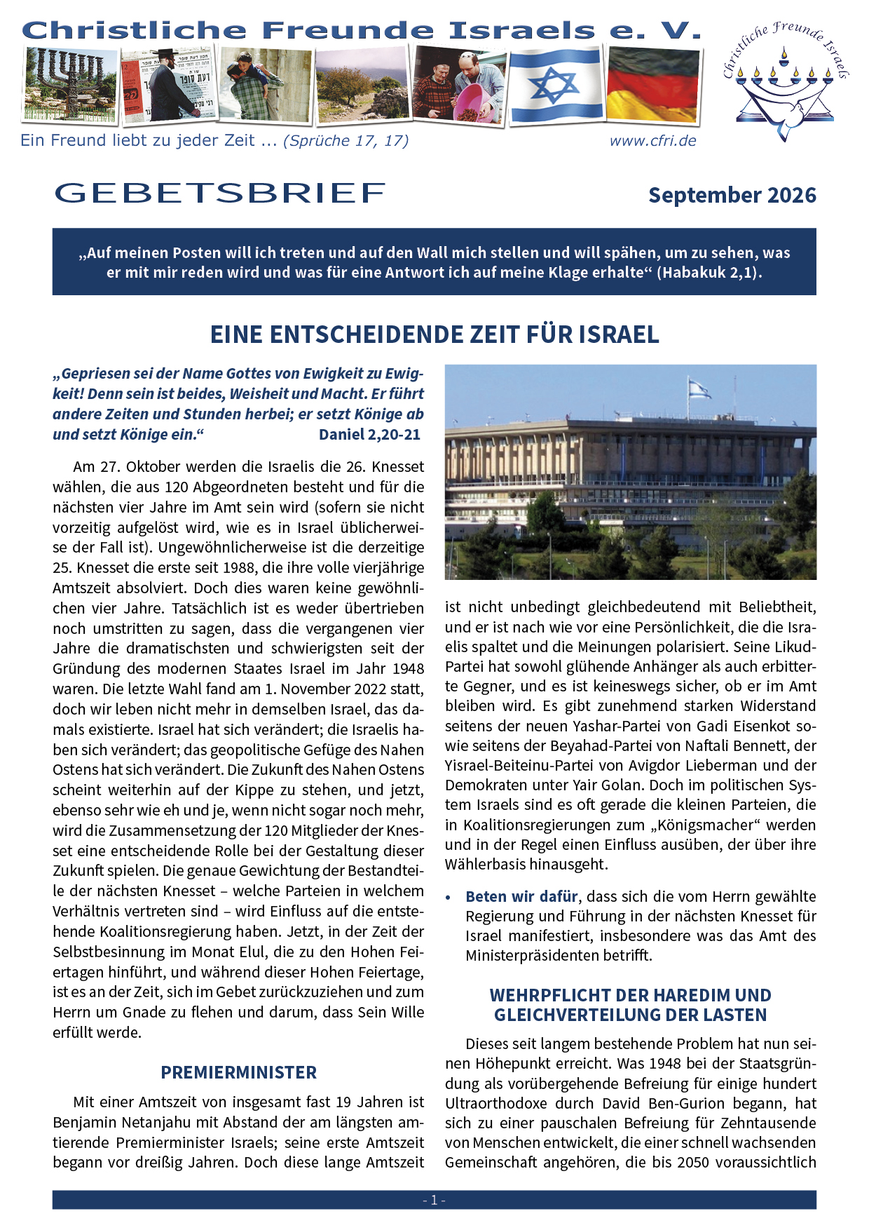 Gebetsbrief